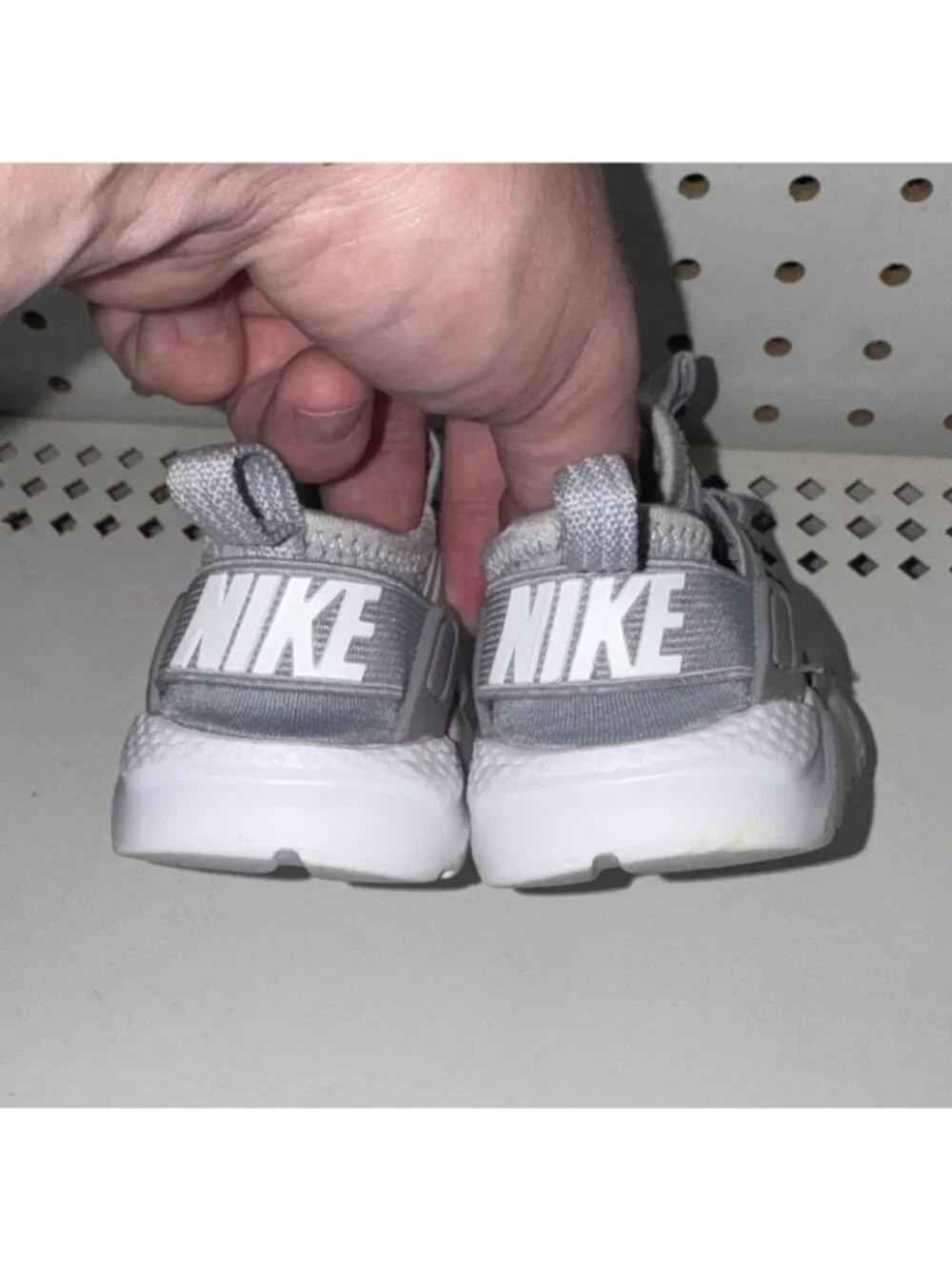Nike Huarache Run Ultra TD Boys Baby Infant Athletic Shoes Size 5C Gray White